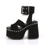 Camel-102 Black Vegan Suede Demonia - Image 4