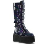 Damned-318 Black Hologram Vegan Leather Demonia - Image 2