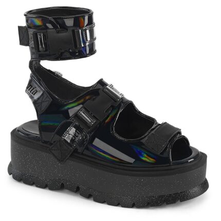 Demonia Black Holo Patent Slacker-15B
