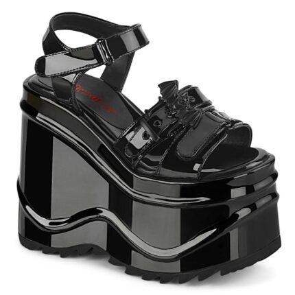 Demonia Black Patent Wave-13