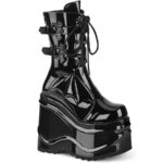 Demonia Black Patent Wave-150 - Image 2