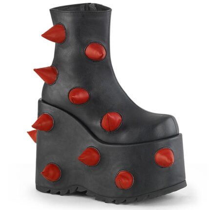 Demonia Black-Red Vegan Leather Slay-77