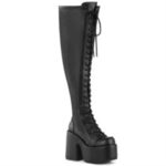 Demonia Black Stretch Vegan Leather Camel-300Wc - Image 3