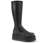 Demonia Black Stretch Vegan Leather Slacker-200