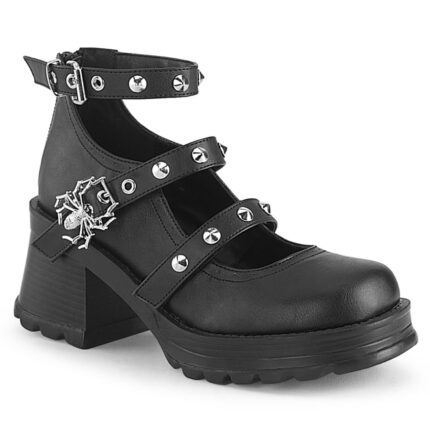 Demonia Black Vegan Leather Bratty-30