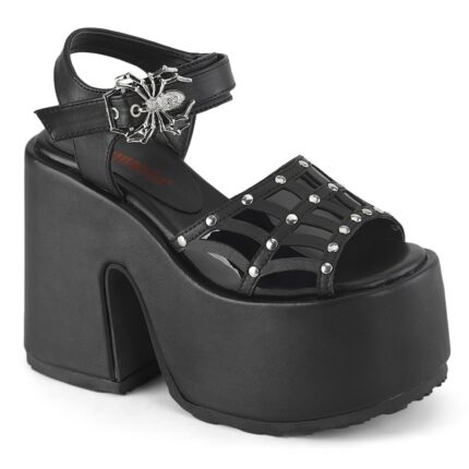 Demonia Black Vegan Leather Camel-17