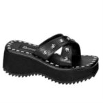Demonia Black Vegan Leather Flip-05 - Image 6