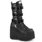 Demonia Black Vegan Leather-Patent Kera-110 - Image 6