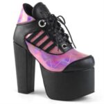 Demonia Black Vegan Leather-Pink Hologram Torment-216 - Image 6