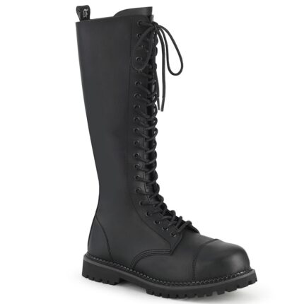 Demonia Black Vegan Leather Riot-20