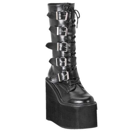 Demonia Black Vegan Leather Swing-220