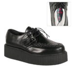 Demonia Black Vegan Leather V-Creeper-502