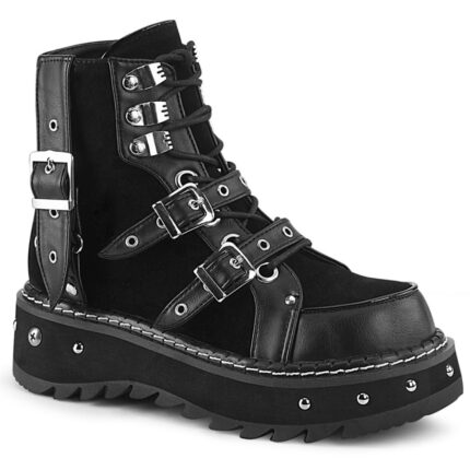 Demonia Black Vegan Leather-Vegan Suede Lilith-278