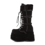 Demonia Black Vegan Suede Bear-202 - Image 4
