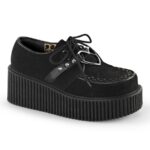 Demonia Black Vegan Suede-Vegan Leather Creeper-206