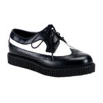 Demonia Black-White Leather Creeper-608 - Image 6