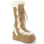 Demonia Camel Vegan Suede Cubby-311 - Image 2