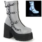 Demonia Gray Reflective Vegan Leather Assault-66
