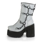 Demonia Gray Reflective Vegan Leather Assault-66 - Image 4