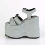 Demonia Gray Reflective Vegan Leather Wave-13 - Image 4