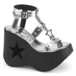 Demonia Silver Metallic Vegan Leather Dynamite-12 - Image 3