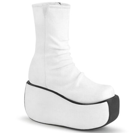 Demonia White Faux Suede Violet-100