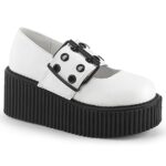 Demonia White Vegan Leather Creeper-230