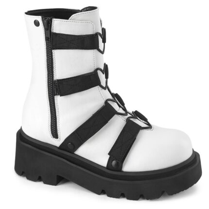 Demonia White Vegan Leather-Nylon Renegade-50