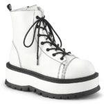 Demonia White Vegan Leather Slacker-55