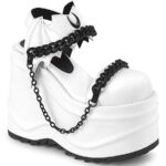 Demonia White Vegan Leather Wave-20