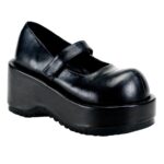 Dollie-01 Black Vegan Leather Demonia
