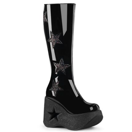 Dynamite-218 Black Multi Glitter Demonia
