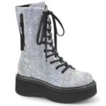 Emily-362 Silver Vegan Leather-Rhinstone Demonia - Image 6