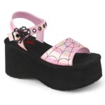 Funn-10 Baby Pink Holo Patent Demonia