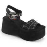 Funn-10 Black Vegan Leather Demonia - Image 2