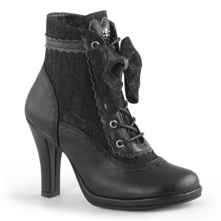 Glam-200 Black Vegan Leather-Lace Demonia