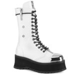Gravedigger-14 Demonia White Vegan Leather - Image 2