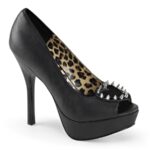 Pixie-17 Black Vegan Leather-Pony Faux Fur Demonia - Image 2
