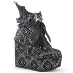 Poison-107 Silver Faux Nubuck Leather Demonia - Image 2
