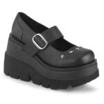 Shaker-23 Black Vegan Leather Demonia