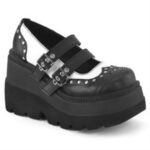 Shaker-27 Black-White Vegan Leather Demonia - Image 6