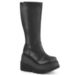 Shaker-65Wc Black Stretch Vegan Leather Demonia