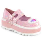 Slacker-25 Baby Pink Holo Patent Demonia - Image 6