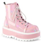 Slacker-55 Baby Pink Holo Patent Demonia - Image 3