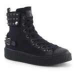 Sneeker-266 Demonia Black Canvas-Vegan Leather - Image 6