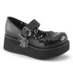 Sprite-05 Demonia Black Vegan Leather-Black Patent - Image 6