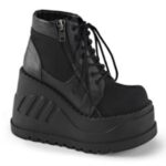 Stomp-10 Demonia Black Canvas-Vegan Leather - Image 6