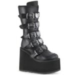 Swing-230 Black Vegan Leather Demonia - Image 3