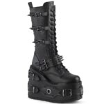 Swing-327 Black Vegan Leather Demonia