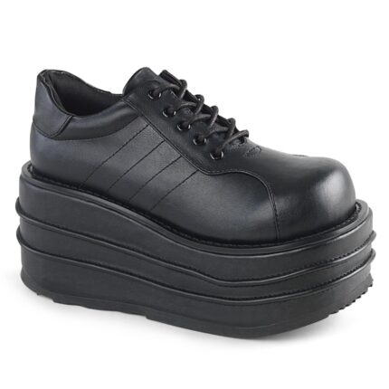 Tempo-08 Black Vegan Leather Demonia